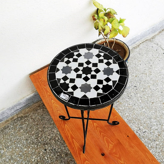 Garden Patio Handmade Outdoor Decor Table - Outdoor Indoor - CUSTOM Mid Century Table- Farmhouse Handmade Colorful Artwork