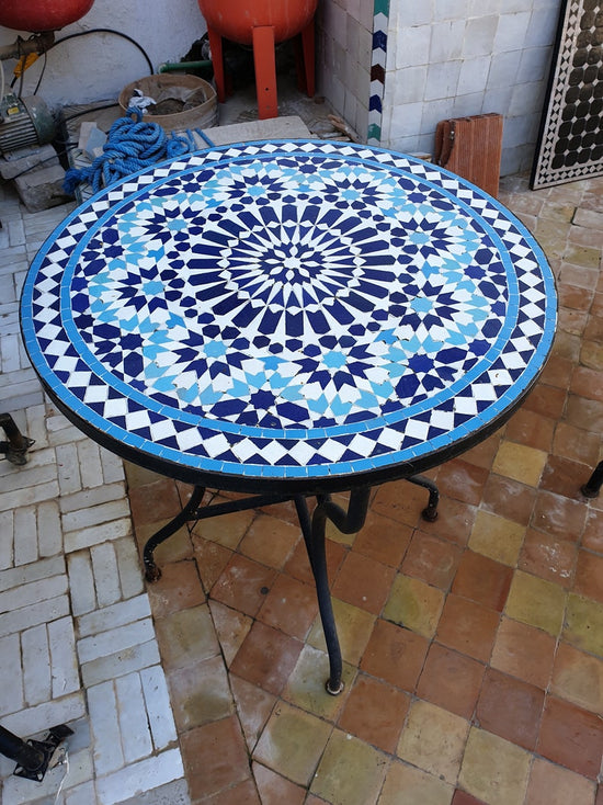 CUSTOMIZABLE Mosaic Table, outdoor-indoor coffee Table, 100% handcrafted, round mosaic Table , Moroccan luxury table decor