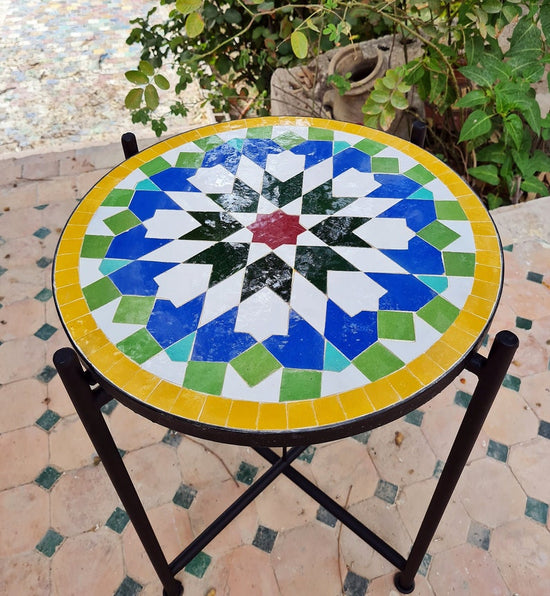 CUSTOMIZABLE Mosaic Table - Crafts Mosaic Table - Moorish star Mid Century Mosaic Table - Handmade Coffee Table For Outdoor & Indoor