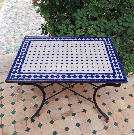 CUSTOMIZABLE Rectangular Mosaic Table - Crafts Mosaic Table - Mosaic Table Art - Mid Century Zellije Table - Handmade For Outdoor & Indoor 3rd Colour