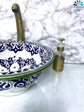 bathroom vessel sink hand painted, Ceramic sink counter top basin, entryway ceramic basin bowl, Luxury sink