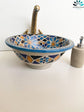 beautiful Bathroom vessel sink made from ceramic 100% handmade hand painted, ceramic sink built with mid century modern styling