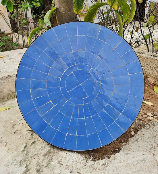 Custom Natural Blue Zellige Color Table TOP - Mid Century Modern Outdoor Patio Furniture Table Top - Outdoor Zellije Table - Only Table Top 2nd Colour